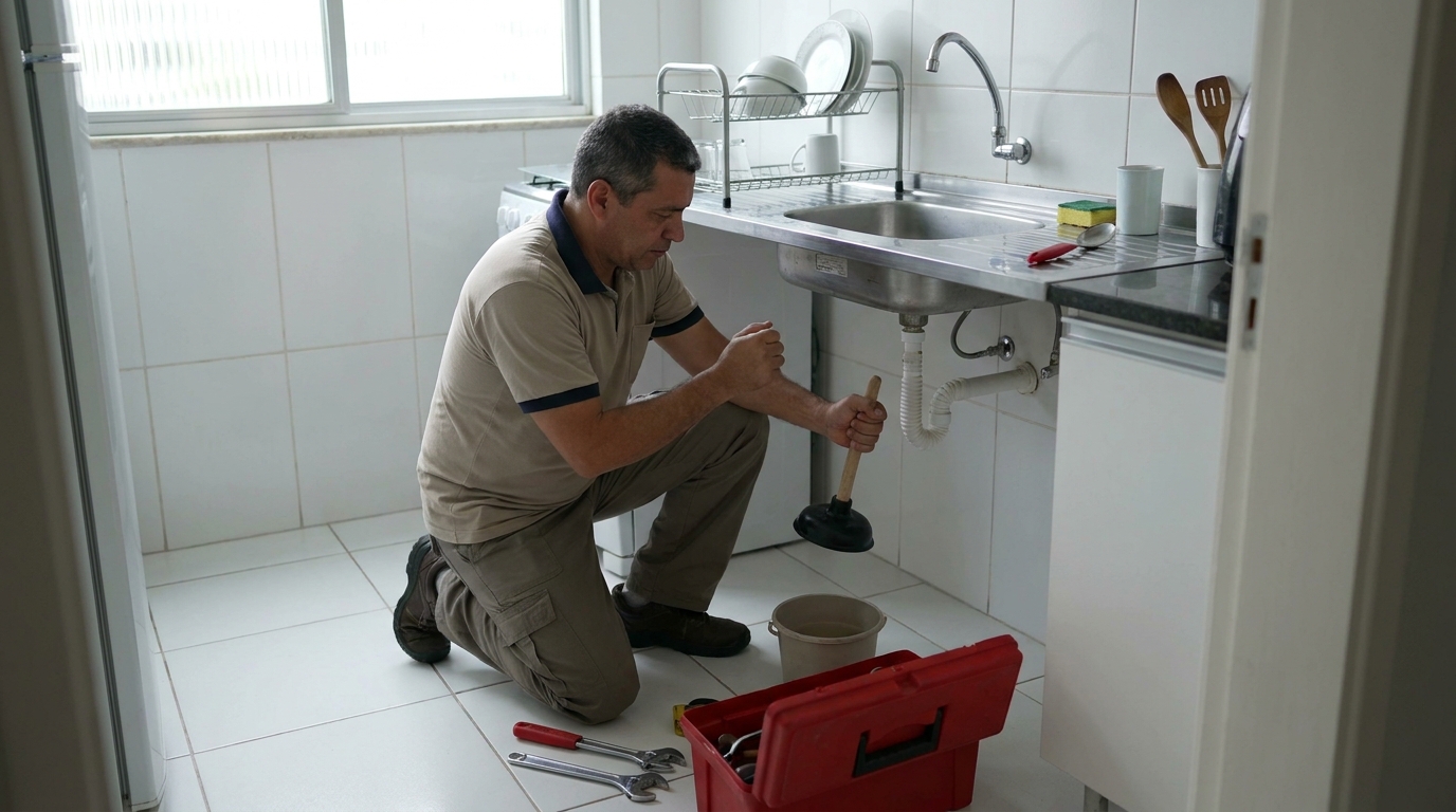 Desentupimento de pia residencial em Ananindeua‑PA